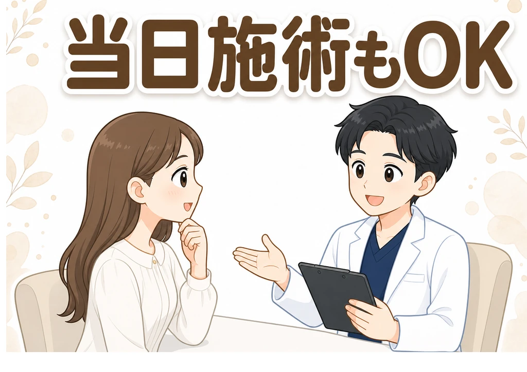 当日施術もOK・話を聞くだけでもOK